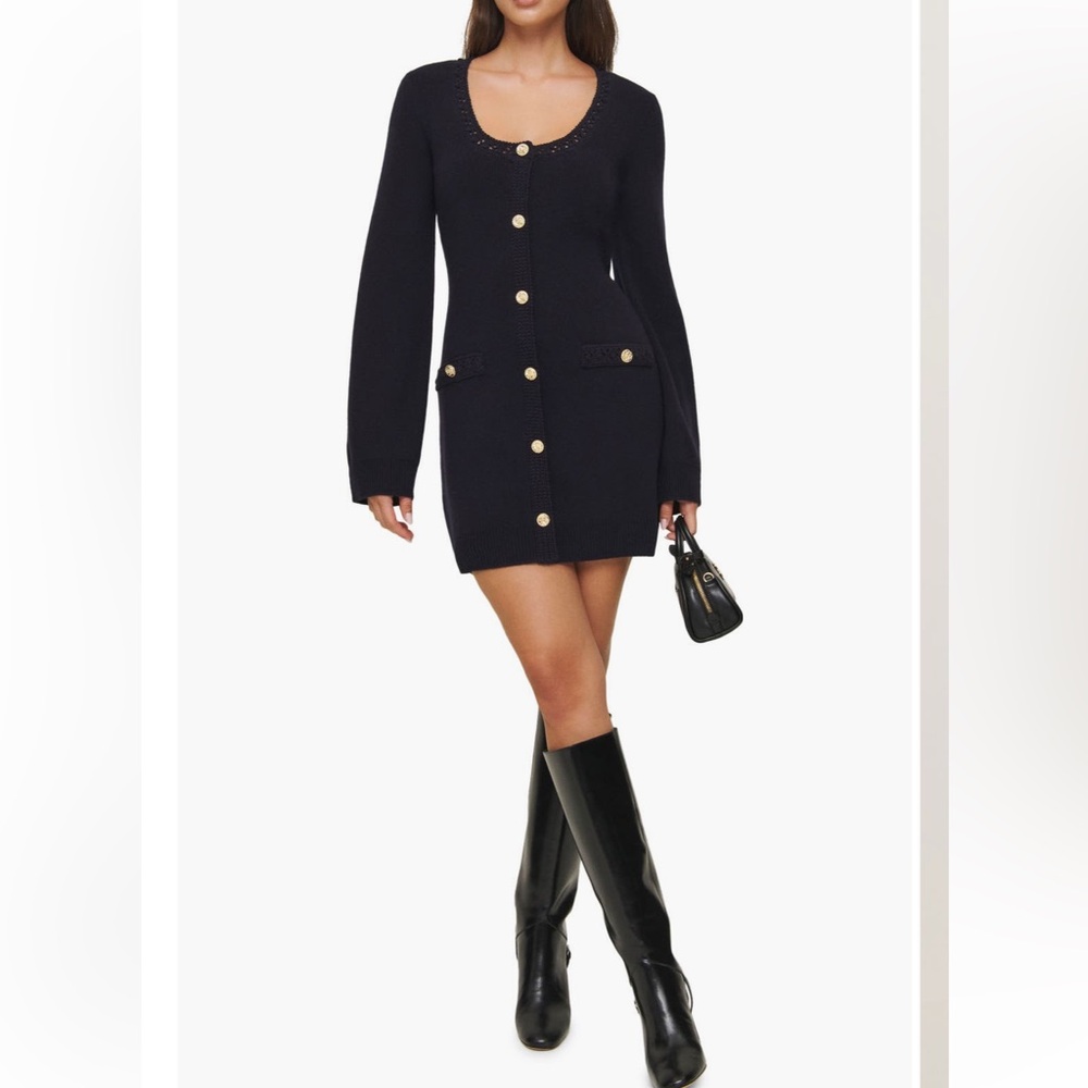 Reformation Priscilla Long Sleeve Wool Sweater Dress